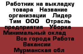 Работник на выкладку товара › Название организации ­ Лидер Тим, ООО › Отрасль предприятия ­ Уборка › Минимальный оклад ­ 28 200 - Все города Работа » Вакансии   . Мурманская обл.,Заозерск г.